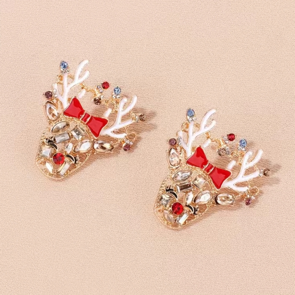 Rhinestone Reindeer Earrings